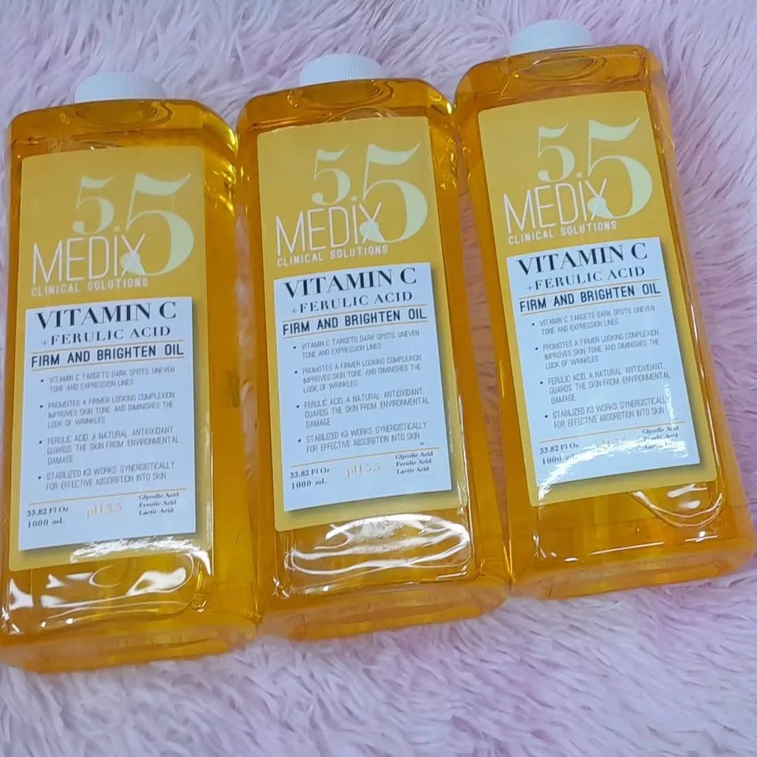 3 Pack Medix 5.5 Vitamin C Set - Cream + Lotion + Oil  Face & Body  Moisturizer | Anti Aging Skin Care Firming & Brightening, Dimishes Look Of Uneven Skin Tone Age Spot & Sun Damaged Dry Skin 3 in 1