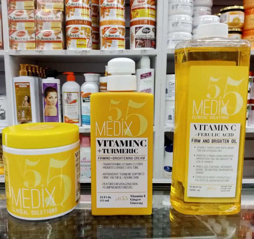 3 Pack Medix 5.5 Vitamin C Set - Cream + Lotion + Oil  Face & Body  Moisturizer | Anti Aging Skin Care Firming & Brightening, Dimishes Look Of Uneven Skin Tone Age Spot & Sun Damaged Dry Skin 3 in 1