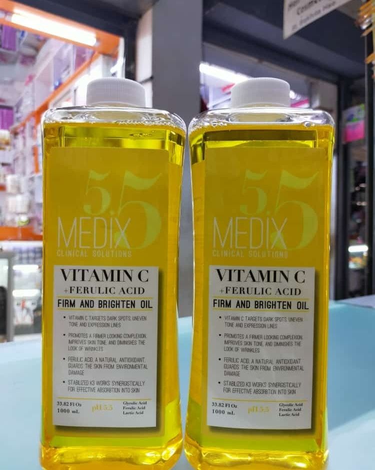 3 Pack Medix 5.5 Vitamin C Set - Cream + Lotion + Oil  Face & Body  Moisturizer | Anti Aging Skin Care Firming & Brightening, Dimishes Look Of Uneven Skin Tone Age Spot & Sun Damaged Dry Skin 3 in 1