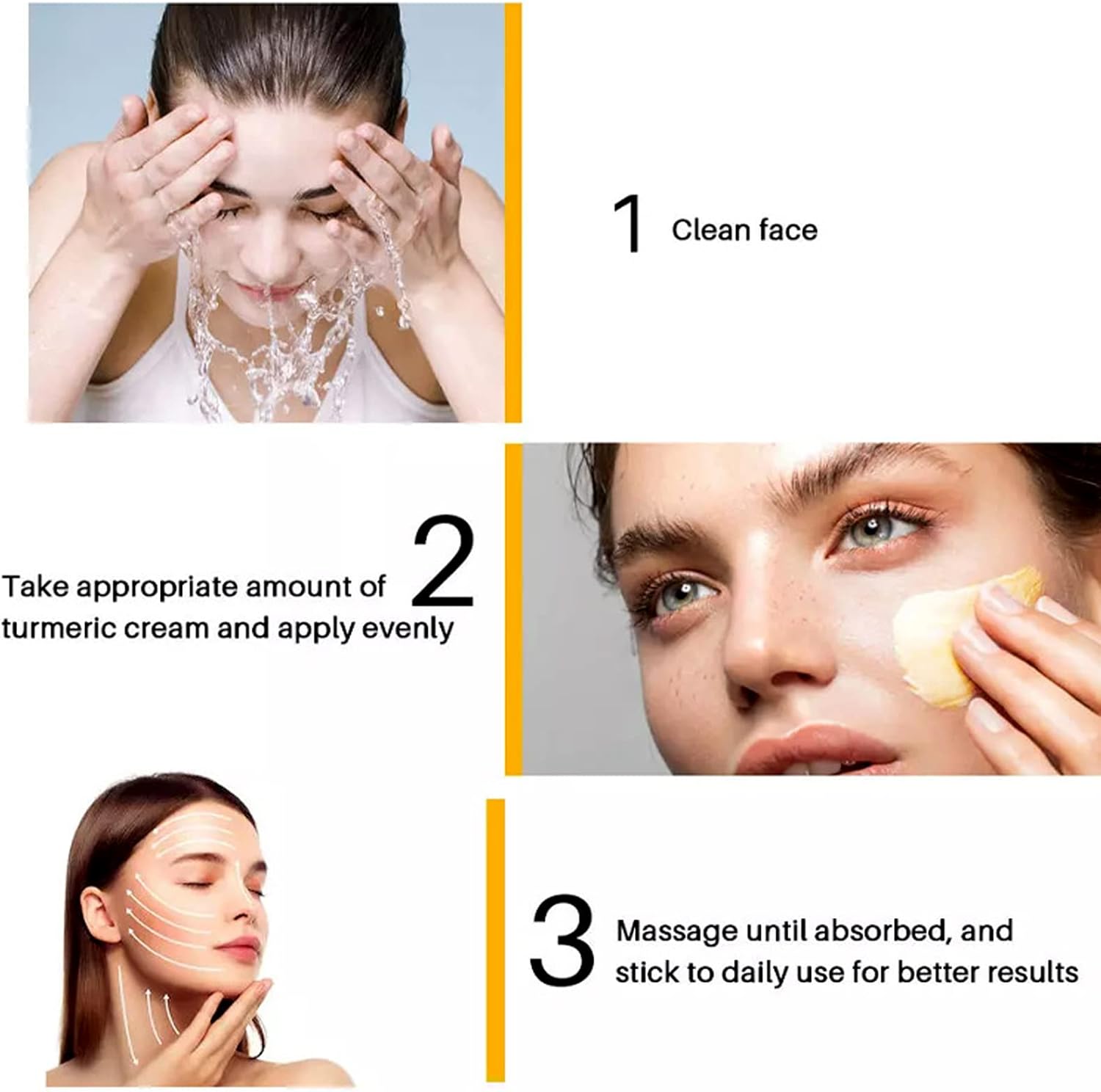 2 Pack Turmeric Facial Cream Anti Aging Whitening Fade Fine Line Face Cream 50ml Moisturizing Nourish Skin Care Guanjing Natural Care Turmeric Anti-Aging Face Cream