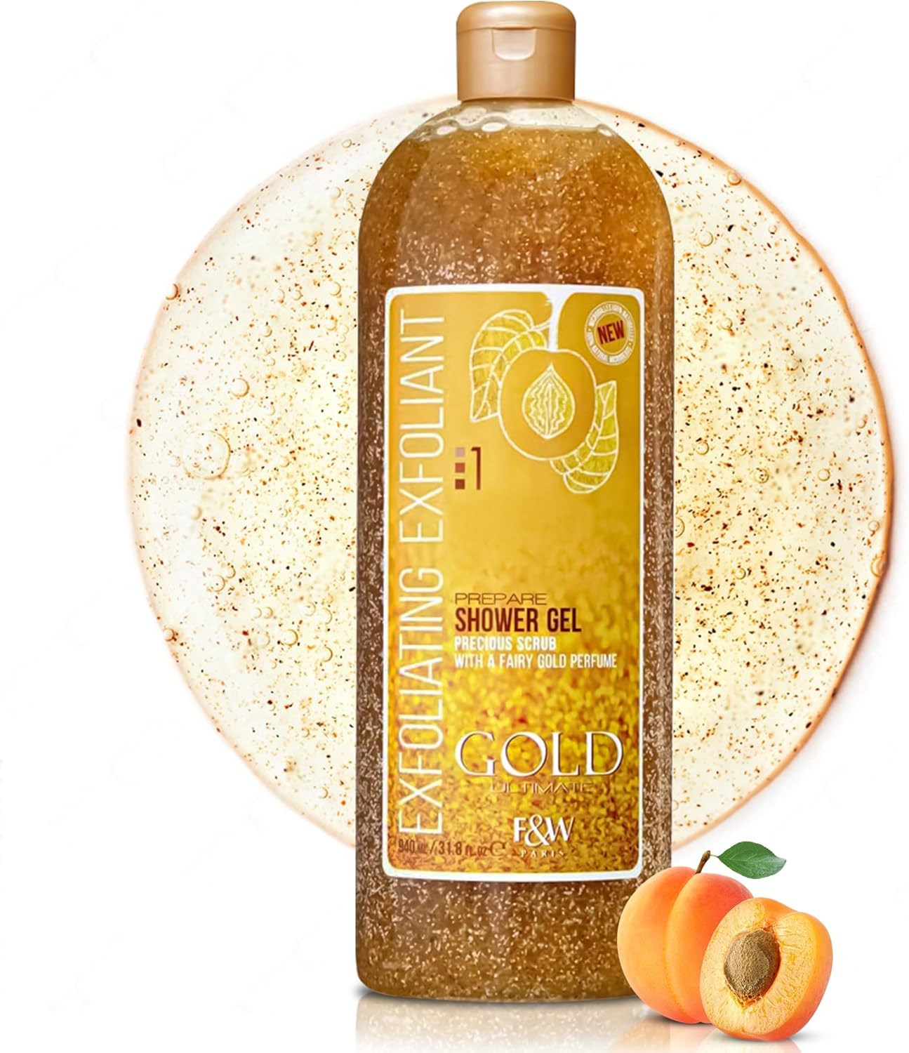 Fair and White Gold Exfoliating Shower Gel Exfoliates and Cleanses skin, Leaving it Radiant and Even-Tone Get Beautiful, Soft Skin Like Never Before Body Wash
