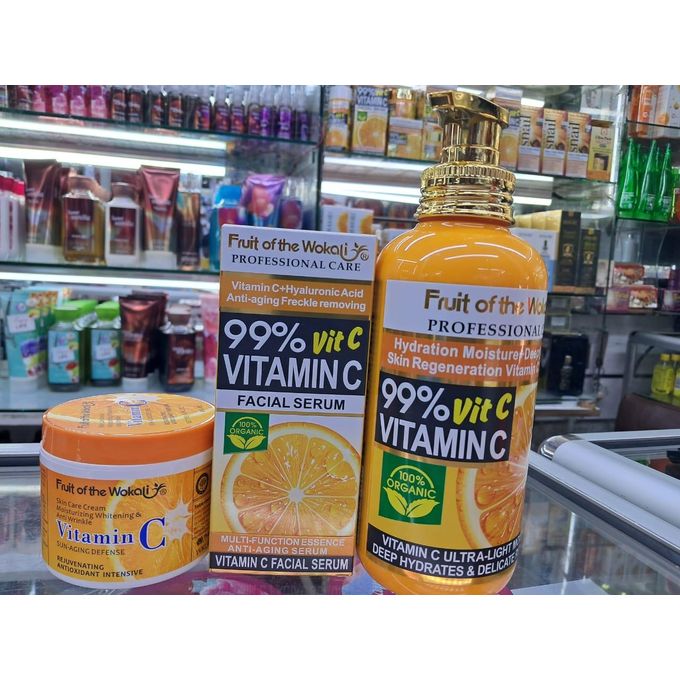 Fruit Of Wokali Body Lotion Professional Care 99% Vitamin Lotion Body Nourishing Skin Care Anti-Aging Cream & Moisturizer Non-Fragrance, Non - Alcoholic, color free, Paraben-Free