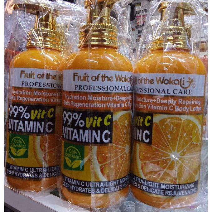 Fruit Of Wokali Body Lotion Professional Care 99% Vitamin Lotion Body Nourishing Skin Care Anti-Aging Cream & Moisturizer Non-Fragrance, Non - Alcoholic, color free, Paraben-Free
