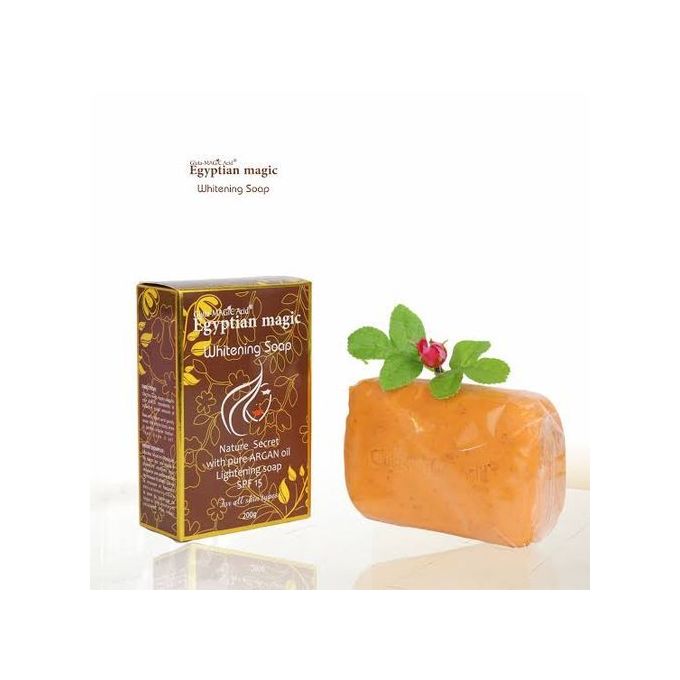 Egyptian Magic Whitening Soap With Pure Argan Oil Easy To Use  Easy to Use  Long Lasting Effect on the Skin Removes Acne Scars Lighten Your Complexion Whitening Soap 250g