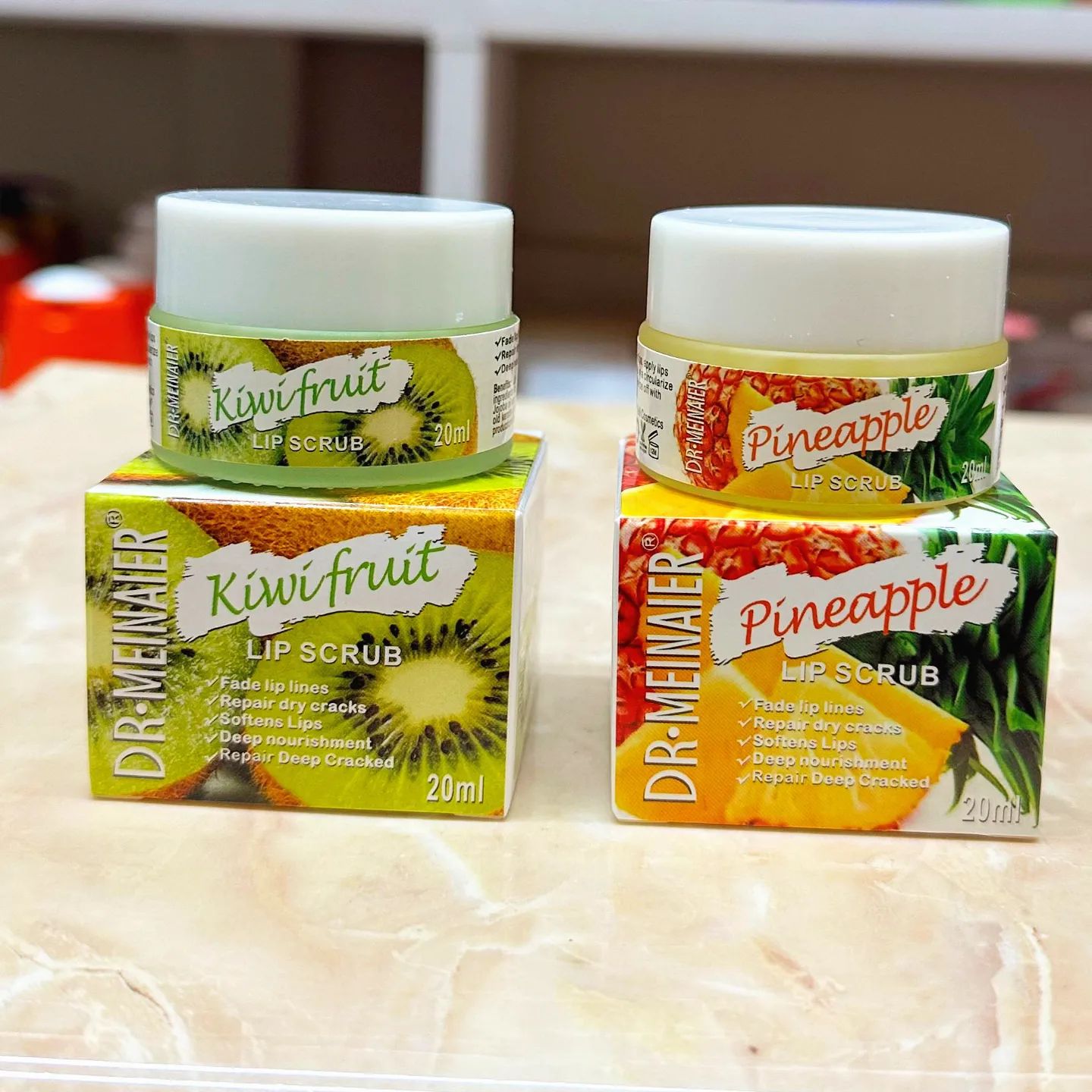 Lip Scrub, Exfoliator Moisturizer Lip Sugar Scrub Moisturizing Collagen Lip Balm Mask Night Sleep Lip Mask Effectively Moisturizes And Repairs Dry Lips Lip Treatment - Pineapple