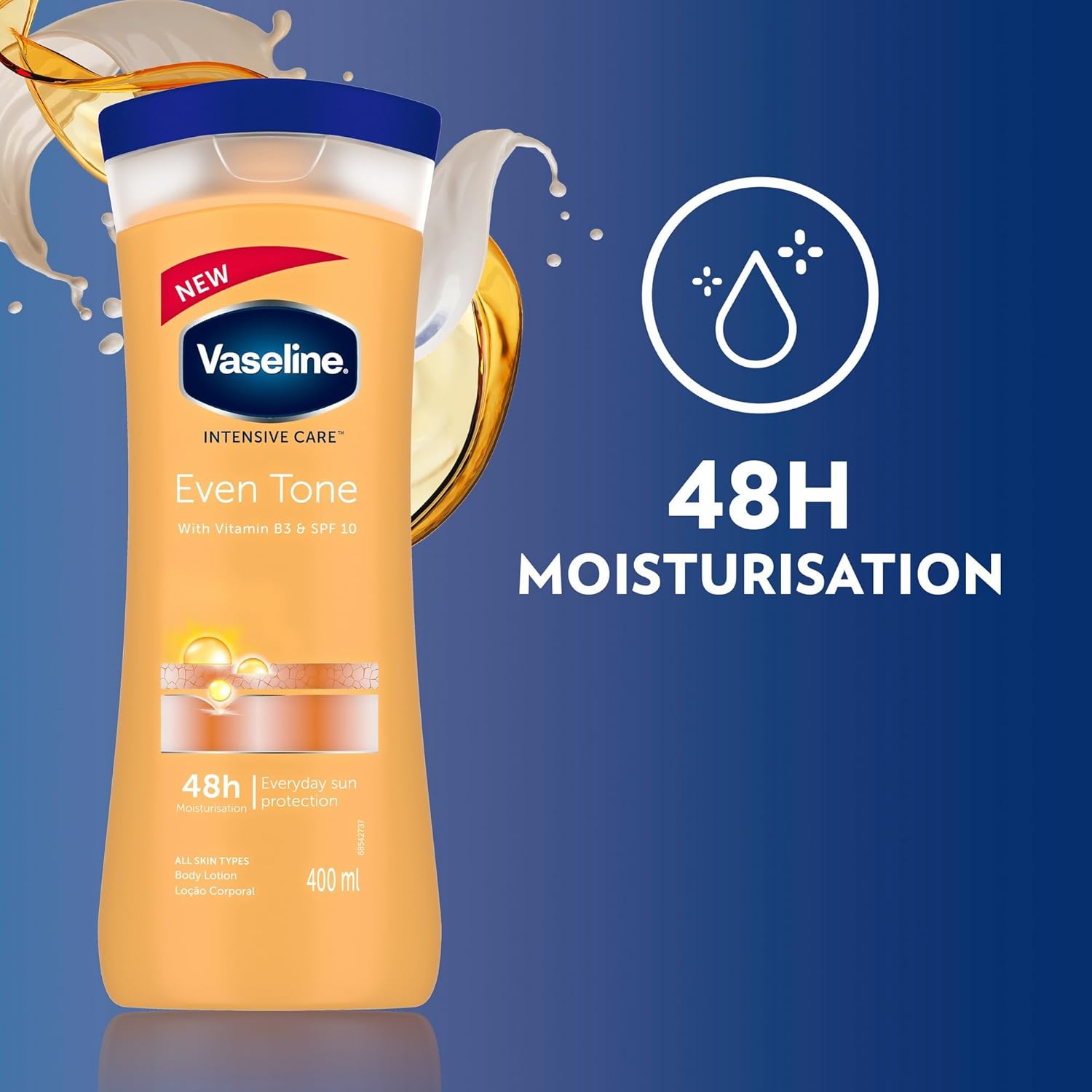 Vaseline Intensive Care Healthy Even Tone Body Lotion With Vitamin B3 and Spf 10 - 400 ml Calms and Soothes Dry Skin Calms and Soothes Dry Skin Vaseline Lotion 400ml