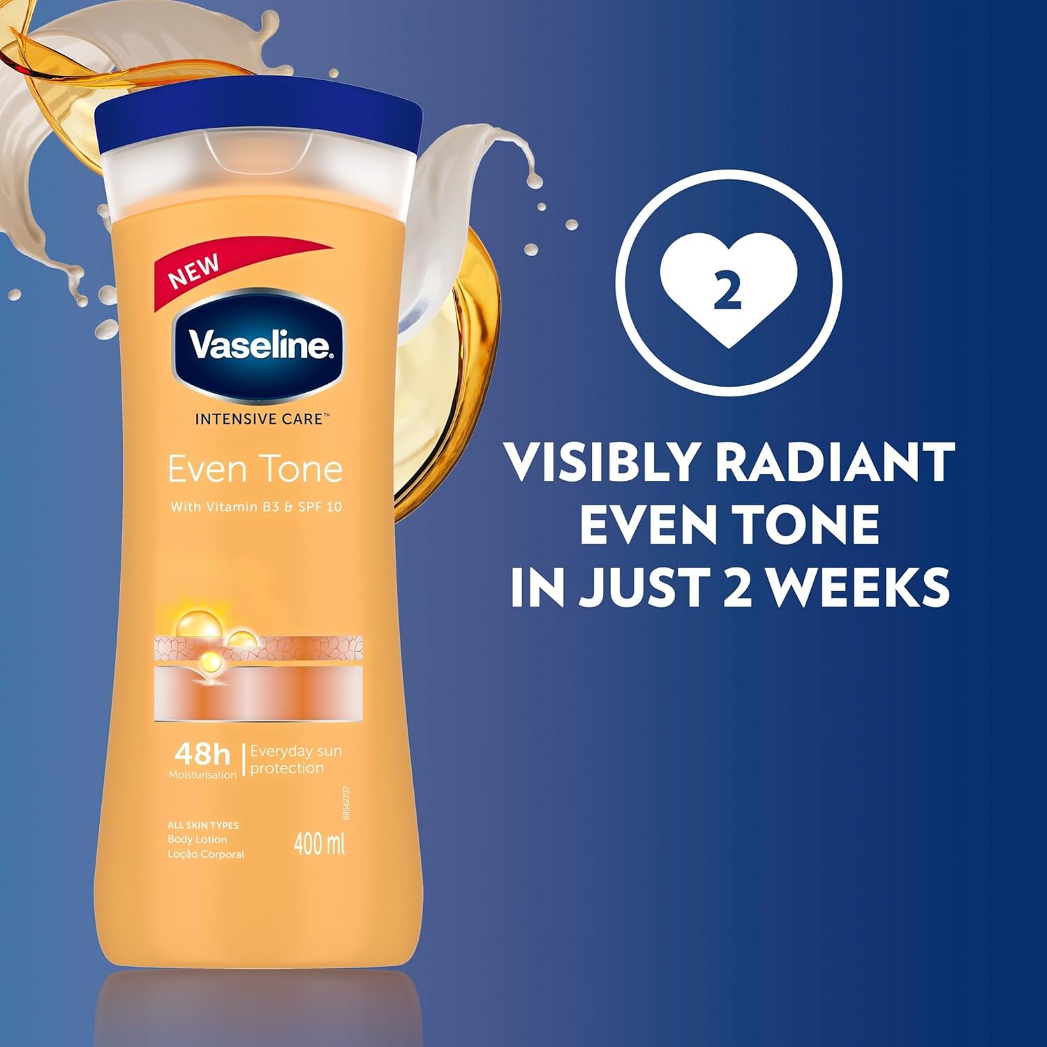 Vaseline Intensive Care Healthy Even Tone Body Lotion With Vitamin B3 and Spf 10 - 400 ml Calms and Soothes Dry Skin Calms and Soothes Dry Skin Vaseline Lotion 400ml