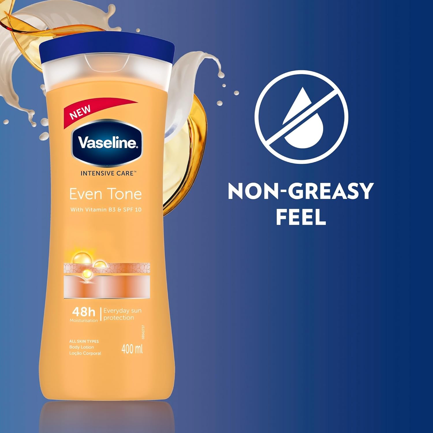 Vaseline Intensive Care Healthy Even Tone Body Lotion With Vitamin B3 and Spf 10 - 400 ml Calms and Soothes Dry Skin Calms and Soothes Dry Skin Vaseline Lotion 400ml