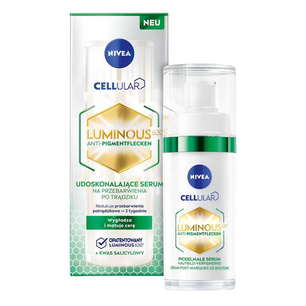 NIVEA Luminous 630 Post-Acne Dark Marks Serum (30ml), Facial Serum Visibly Reduces Post-Acne Dark Marks, Face Serum for Smooth, Refined, Glowing Skin Nivea Serum 30ml