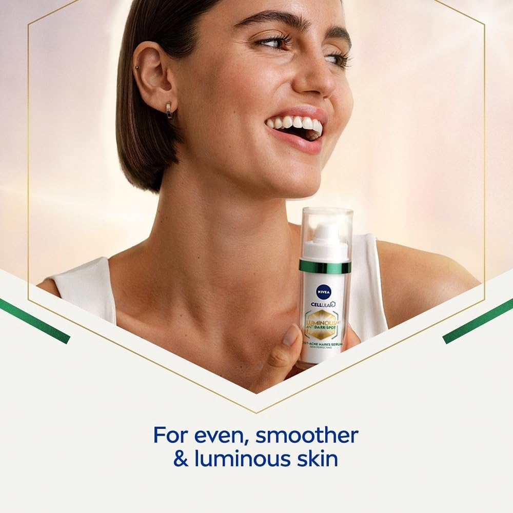 NIVEA Luminous 630 Post-Acne Dark Marks Serum (30ml), Facial Serum Visibly Reduces Post-Acne Dark Marks, Face Serum for Smooth, Refined, Glowing Skin Nivea Serum 30ml