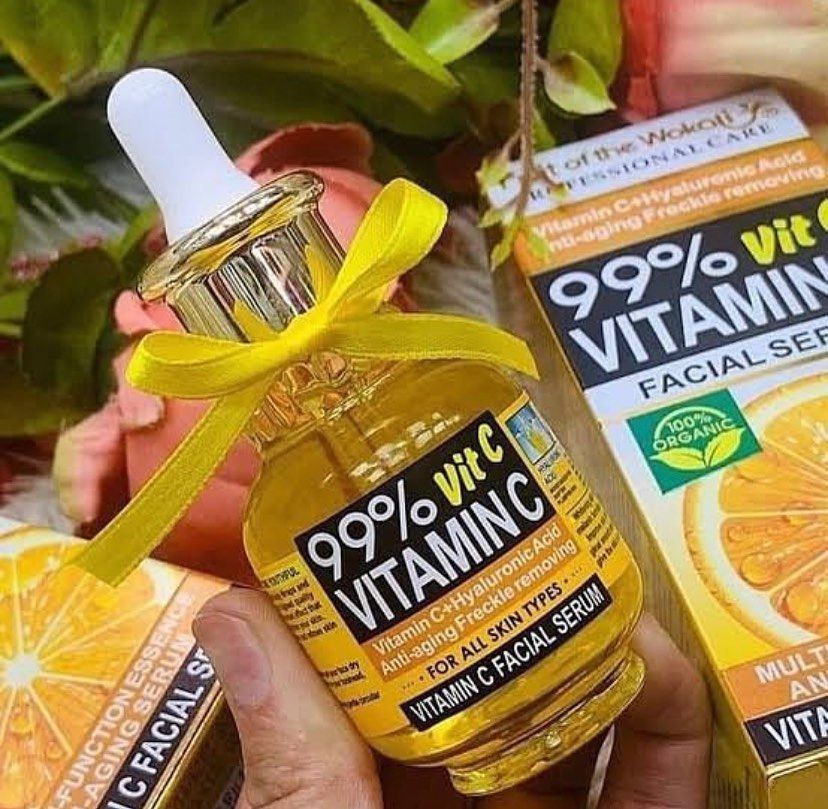 Fruit Of The Wokali 99% Vitamin C Facial Serum For Dark Spots Anti-aging Freckle Removing Lines Minimize Existing Wrinkles Multi-Function Essence Anti-Aging Serum Cream and Moisturizer