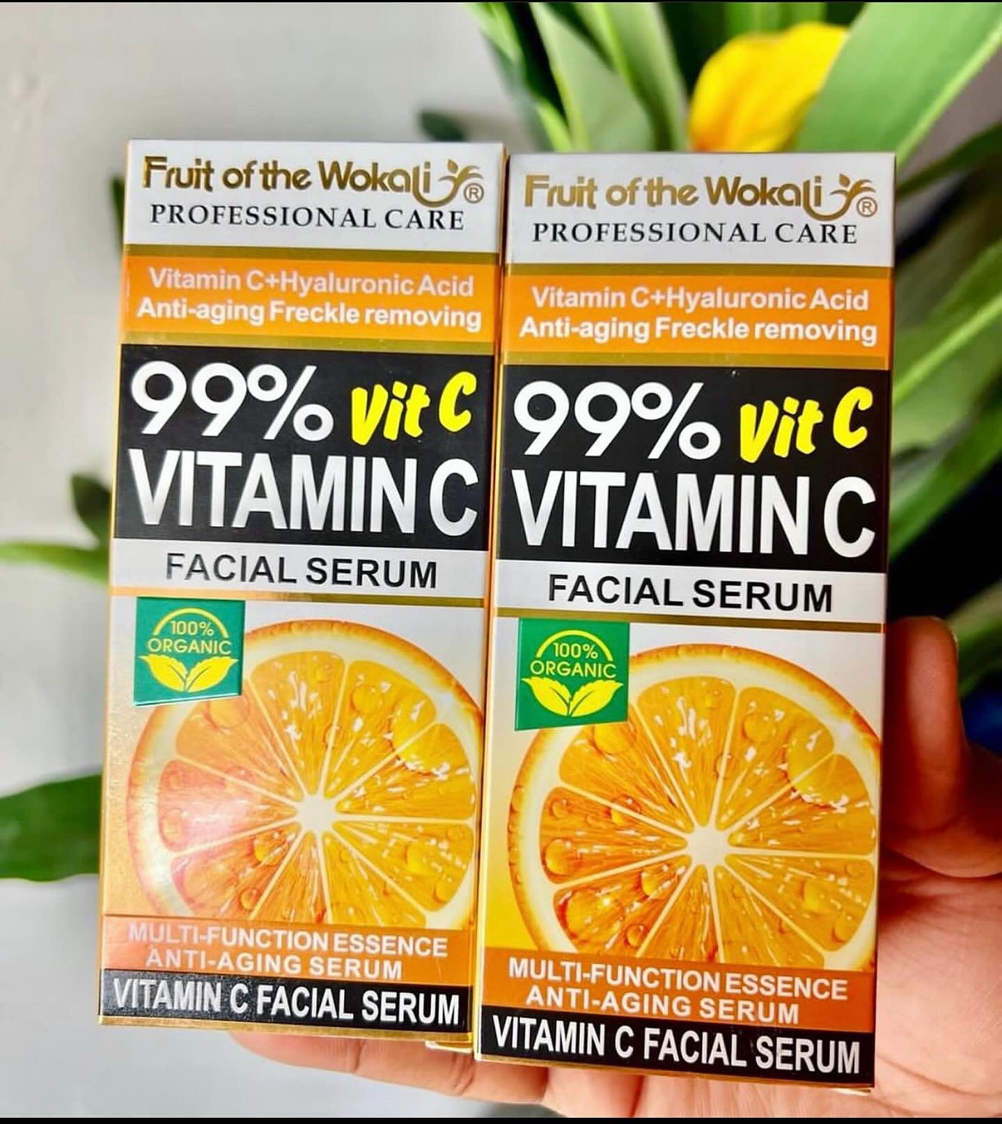 Fruit Of The Wokali 99% Vitamin C Facial Serum For Dark Spots Anti-aging Freckle Removing Lines Minimize Existing Wrinkles Multi-Function Essence Anti-Aging Serum Cream and Moisturizer