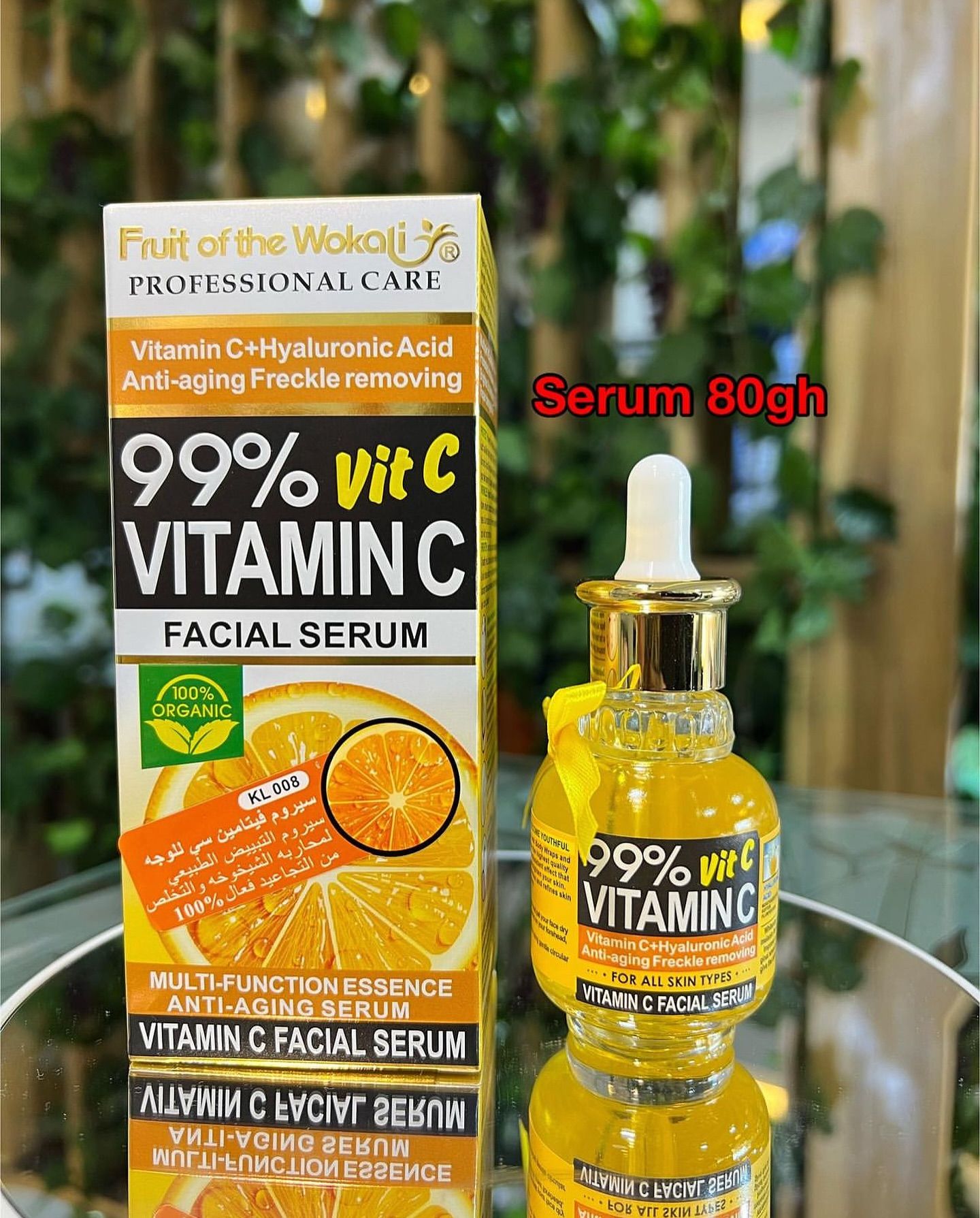 Fruit Of The Wokali 99% Vitamin C Facial Serum For Dark Spots Anti-aging Freckle Removing Lines Minimize Existing Wrinkles Multi-Function Essence Anti-Aging Serum Cream and Moisturizer