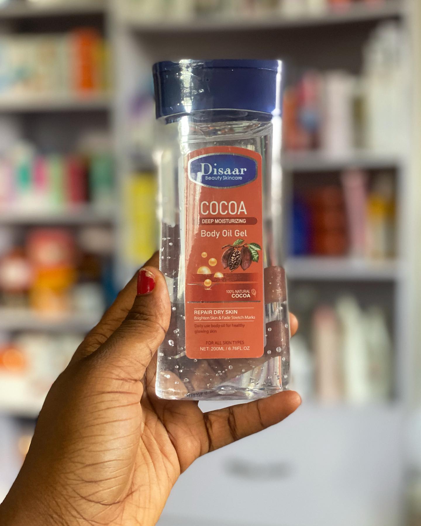 Disaar Cocoa Deep Moisturizing Body Oil Gel - 200ml Revives Dry and Dull-Looking Skin For a Healthy Glow Revitalize Dry and Dull-looking Skin Pure Cocoa Butter and Replenishing oils