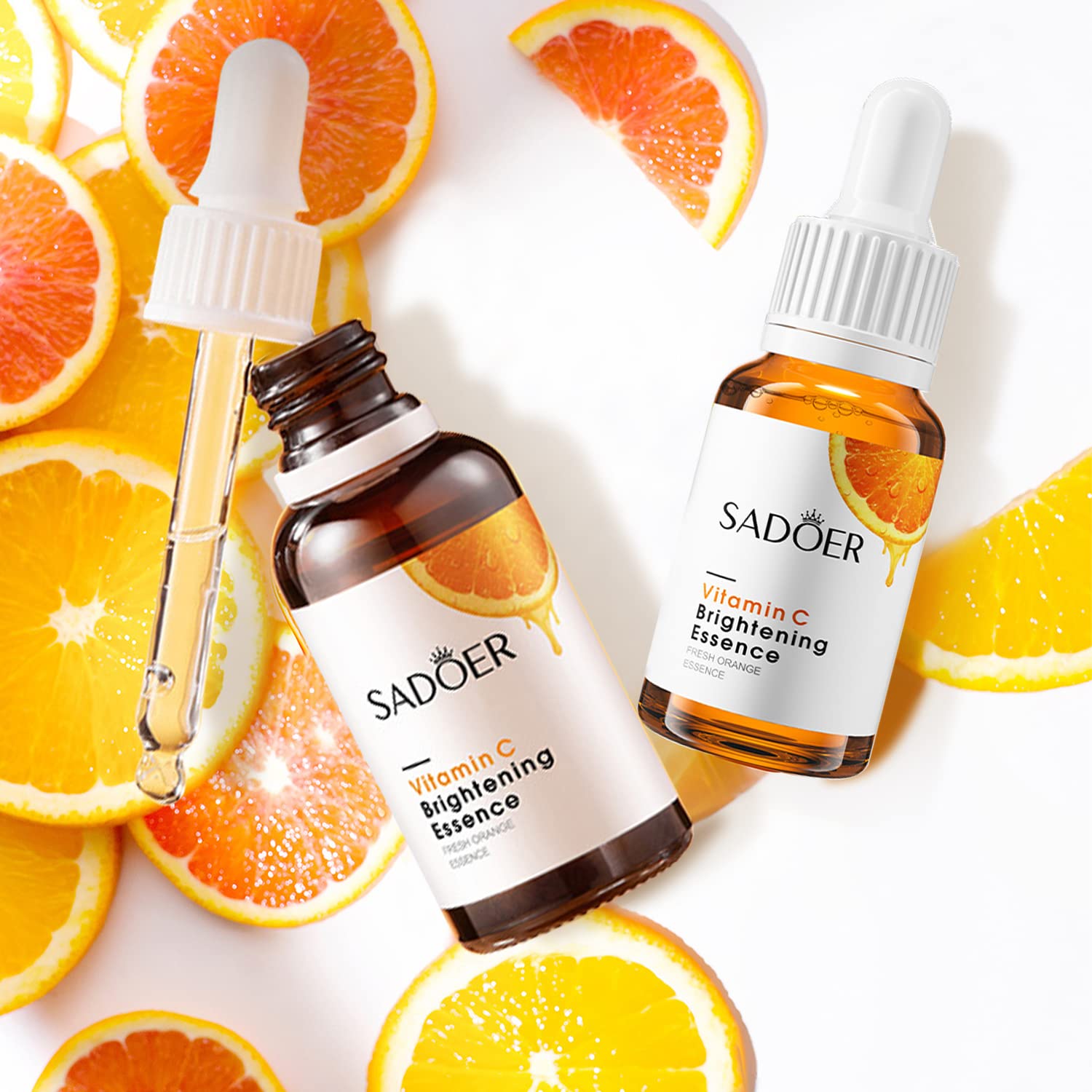 Sadoer Vitamin C Serum Face 30 ml - With Hyaluronic Acid and Vitamin C, Face Serum for All Skin Types, Anti-Ageing Wrinkle Remover and Sun Spot Pigment Spot Remover Face Care Serum