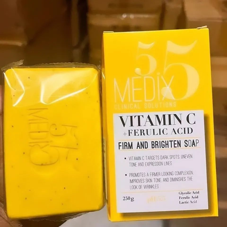 Medix 5.5 Vitamin C and Turmeric Ferulic Acid Soap Vitamin C Brightening  Soap Perfect Combination of Anti-aging Ingredients Turmeric Supports Firm, Youthful Looking Skin