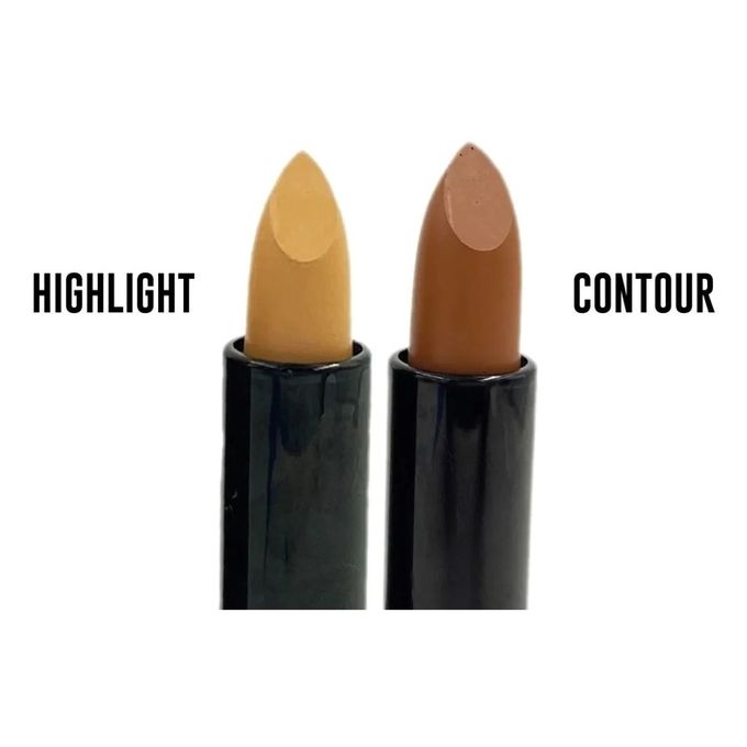 Karite 2-in-1 Highlight + Contour Flawless Stick Set 7g Waterproof Collagen All Skin Types Collagen Essence Stick Creamy Finish  Natural Jojoba Oil and Oxidation Resistant Vitamin E 7g