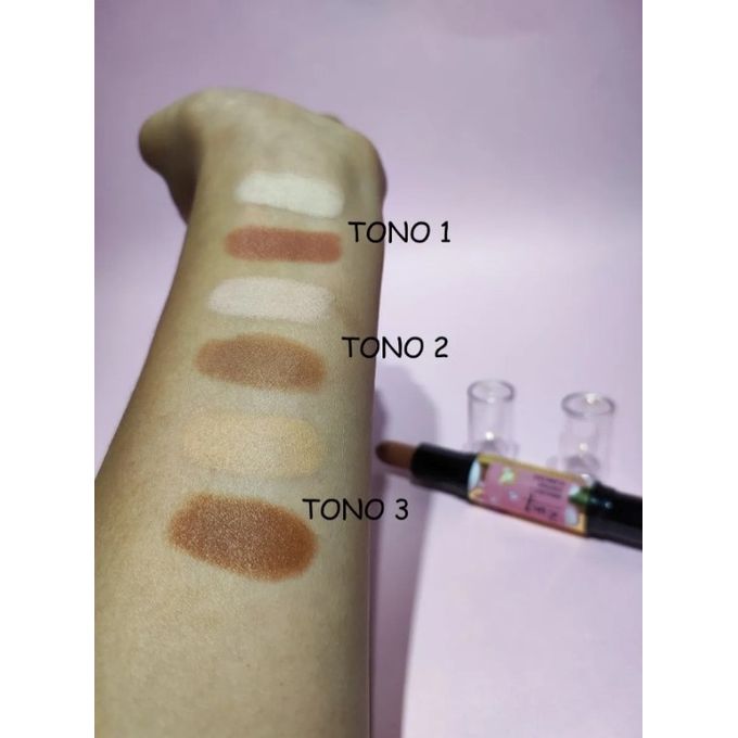 Karite 2-in-1 Highlight + Contour Flawless Stick Set 7g Waterproof Collagen All Skin Types Collagen Essence Stick Creamy Finish  Natural Jojoba Oil and Oxidation Resistant Vitamin E 7g