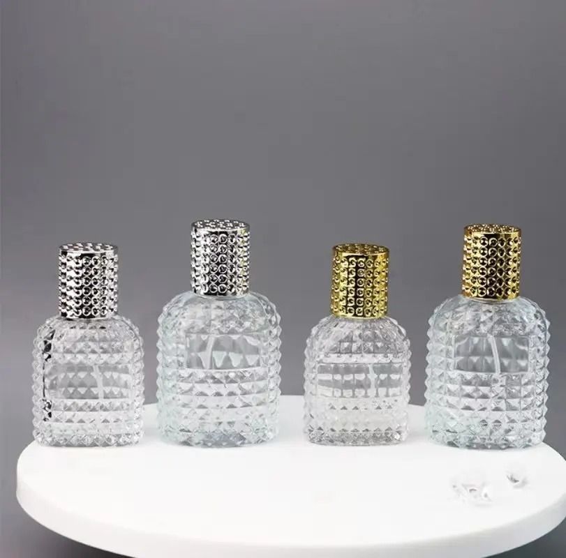 50ml Refill Bottle Ladies Perfume Bottle Round Perfume Refill Cosmetic Perfume Glass Bottle Pump Sprayer Non-transparent coatin+Hot Stamping Glass Product