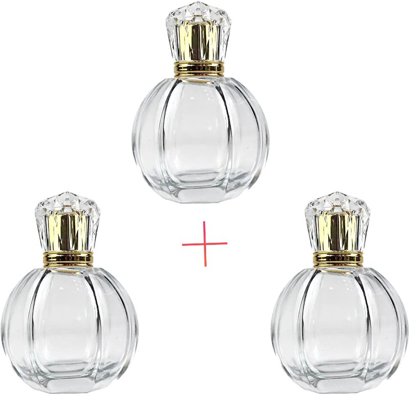 50ml Refill Bottle Ladies Perfume Bottle Round Perfume Refill Cosmetic Perfume Glass Bottle Pump Sprayer Non-transparent coatin+Hot Stamping Glass Product