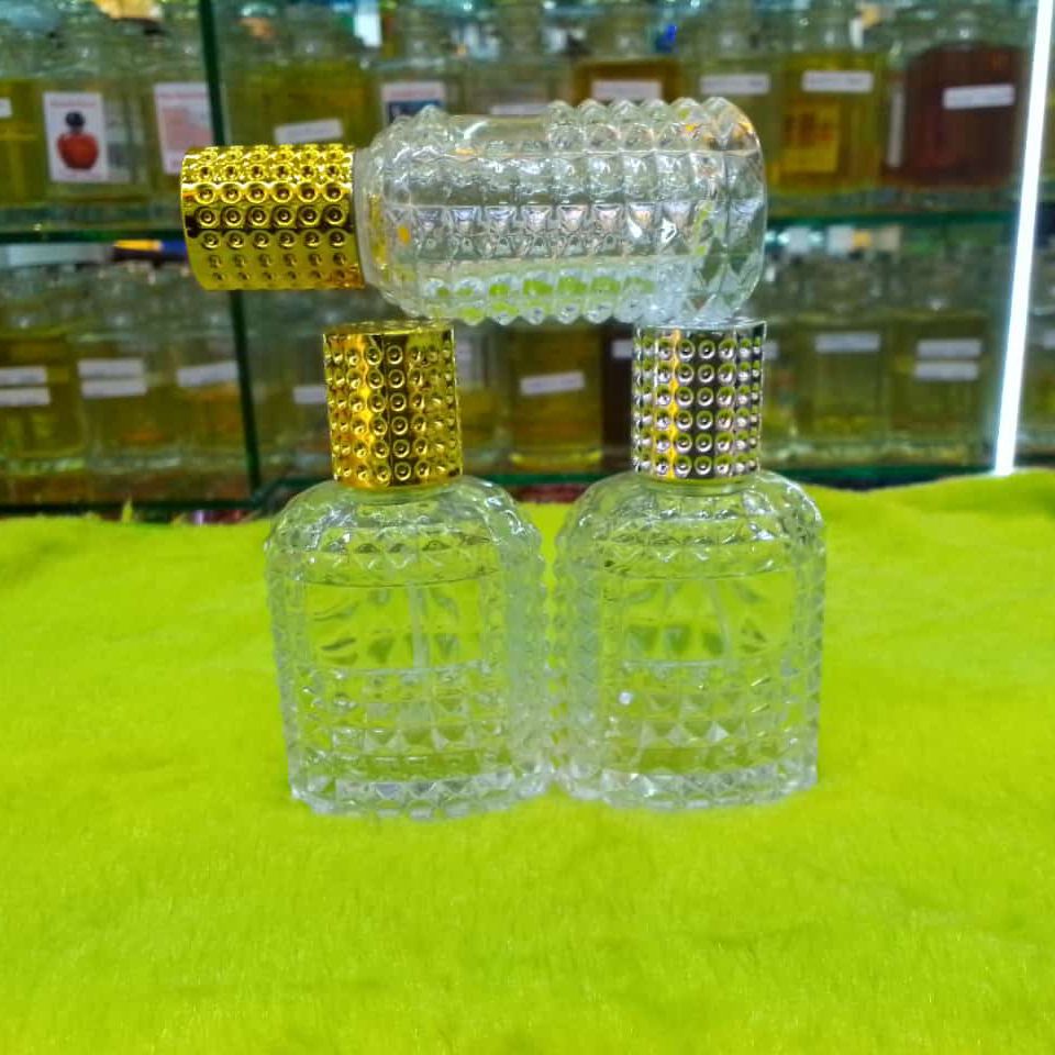 50ml Refill Bottle Ladies Perfume Bottle Round Perfume Refill Cosmetic Perfume Glass Bottle Pump Sprayer Non-transparent coatin+Hot Stamping Glass Product