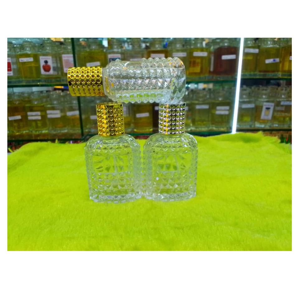 50ml Refill Bottle Ladies Perfume Bottle Round Perfume Refill Cosmetic Perfume Glass Bottle Pump Sprayer Non-transparent coatin+Hot Stamping Glass Product