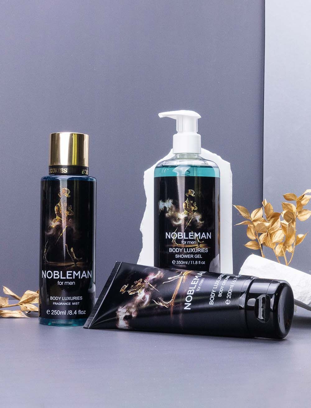 2 Packs Body Luxuries Nobleman For Men Fragrance Body Mist 250ml Unisex Romantic Perfume - Long-Lasting, Non-Irritating, Multi-Purpose Spray Unisex Body Mist Signature Collections