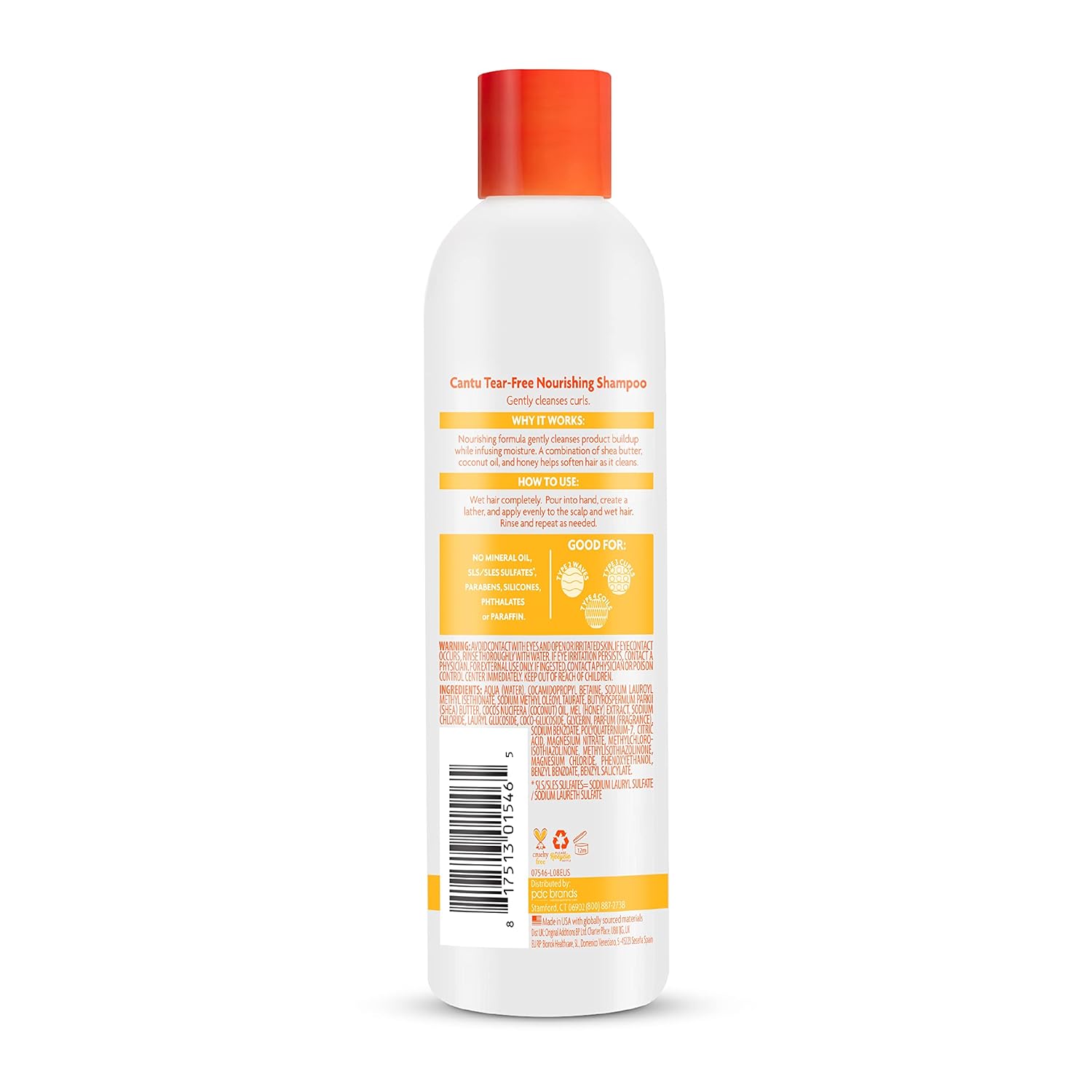 Cantu Care for Kids Tear-Free Nourishing Shampoo with Shea Butter CAREFUL CLEANSING FOR TEXTURED HAIR TEAR-FREE FORMULA Shea Butter, Coconut Oil & Honey 237ml