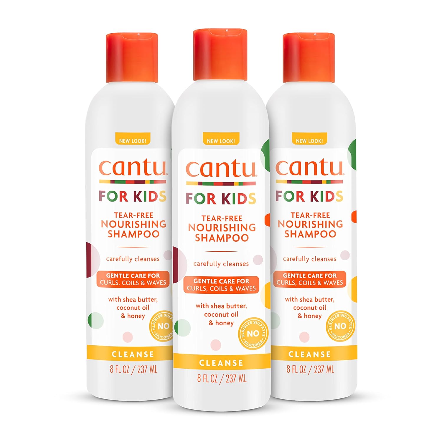 Cantu Care for Kids Tear-Free Nourishing Shampoo with Shea Butter CAREFUL CLEANSING FOR TEXTURED HAIR TEAR-FREE FORMULA Shea Butter, Coconut Oil & Honey 237ml
