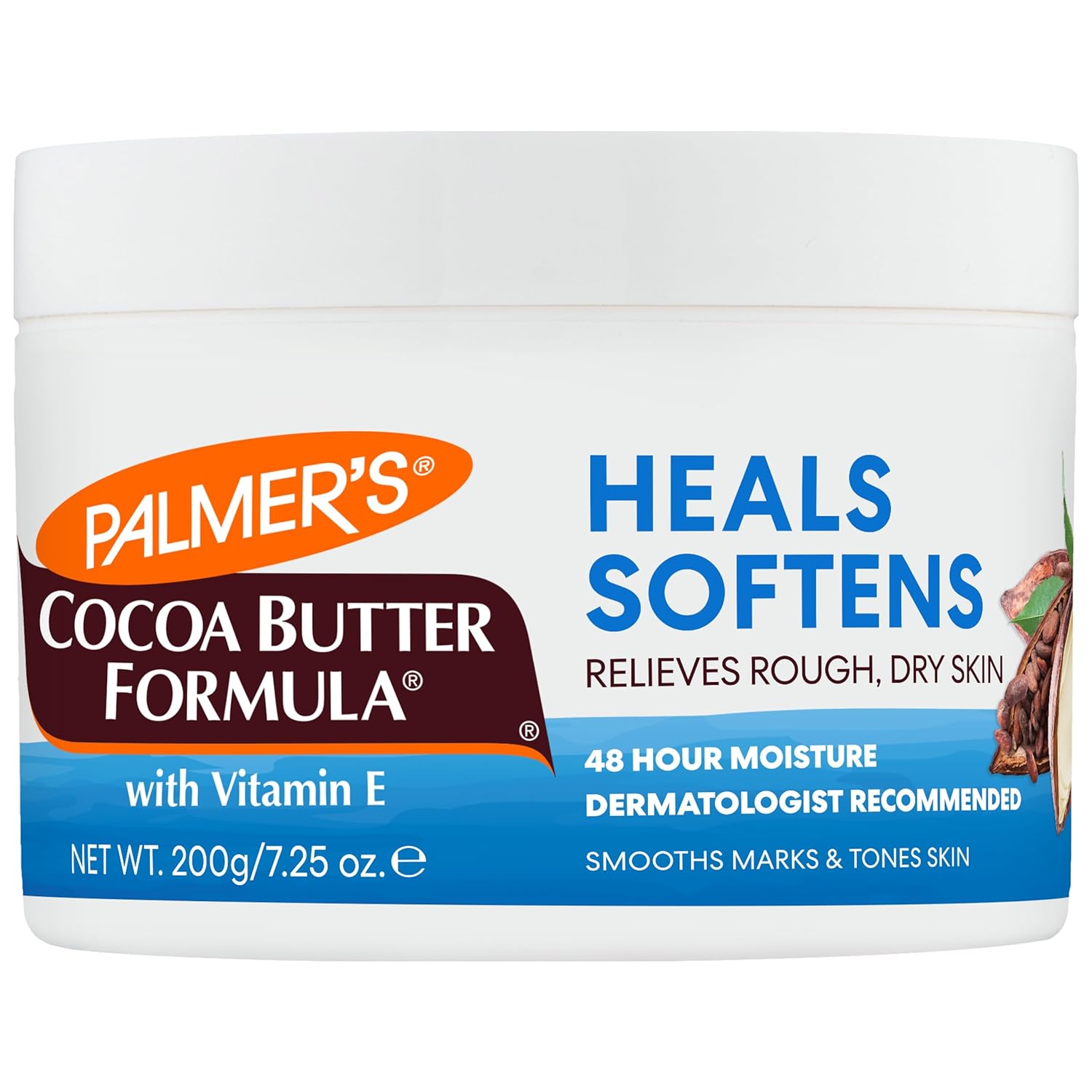 Palmer's Cocoa Butter Cream Formula Daily Skin Therapy Solid Cream with Vitamin E, Body Moisturizer for Extremely Dry Skin, Softens and Soothes, 7.25 Ounces, (Pack of 1)