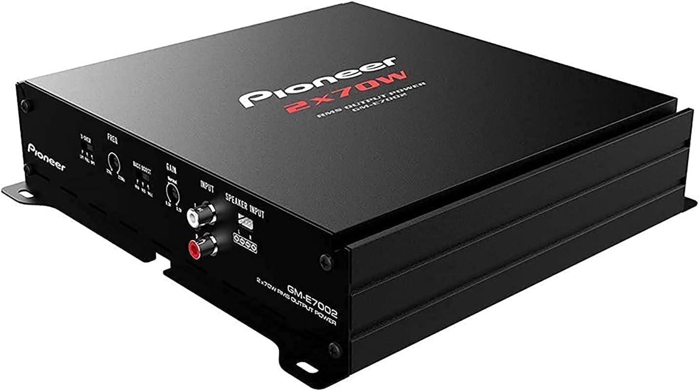 Pioneer 500w Car Amplifier GM-E7002 Pioneer 2 Channel Bridgeable Amplifier with Bass Boost Class AB 4 Ohms Speaker Resistance Bass Boost Controller Car Audio Car Amplifiers