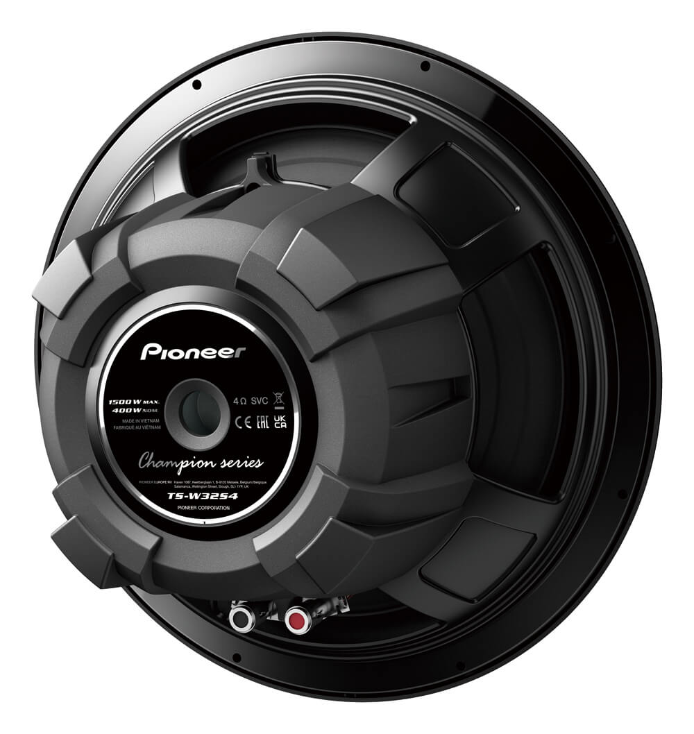 Pioneer TS-W32S4 12" Single Voice Coil 4 Ohm Component Subwoofer 1,500 Watts Max / 400 Watts RMS Flush Mount Surround Sound RMS400 W GRADE Champion Series Car Audio Car Amplifiers Car Speaker