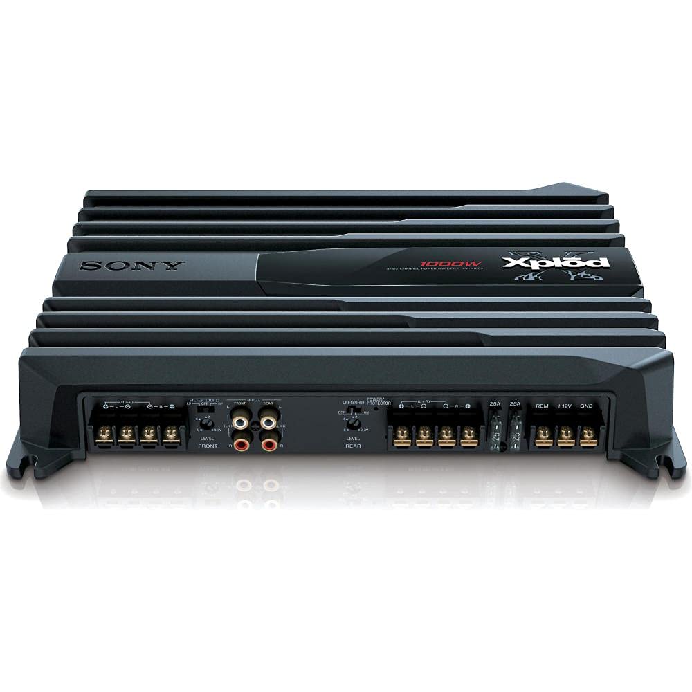 SONY Xplod XM-N502 Bridgeable 2-Channel Car Audio Power Amplifier 500 Watt Max Automatic Thermal Control Single Sided Connections Car Audio Car Amplifiers
