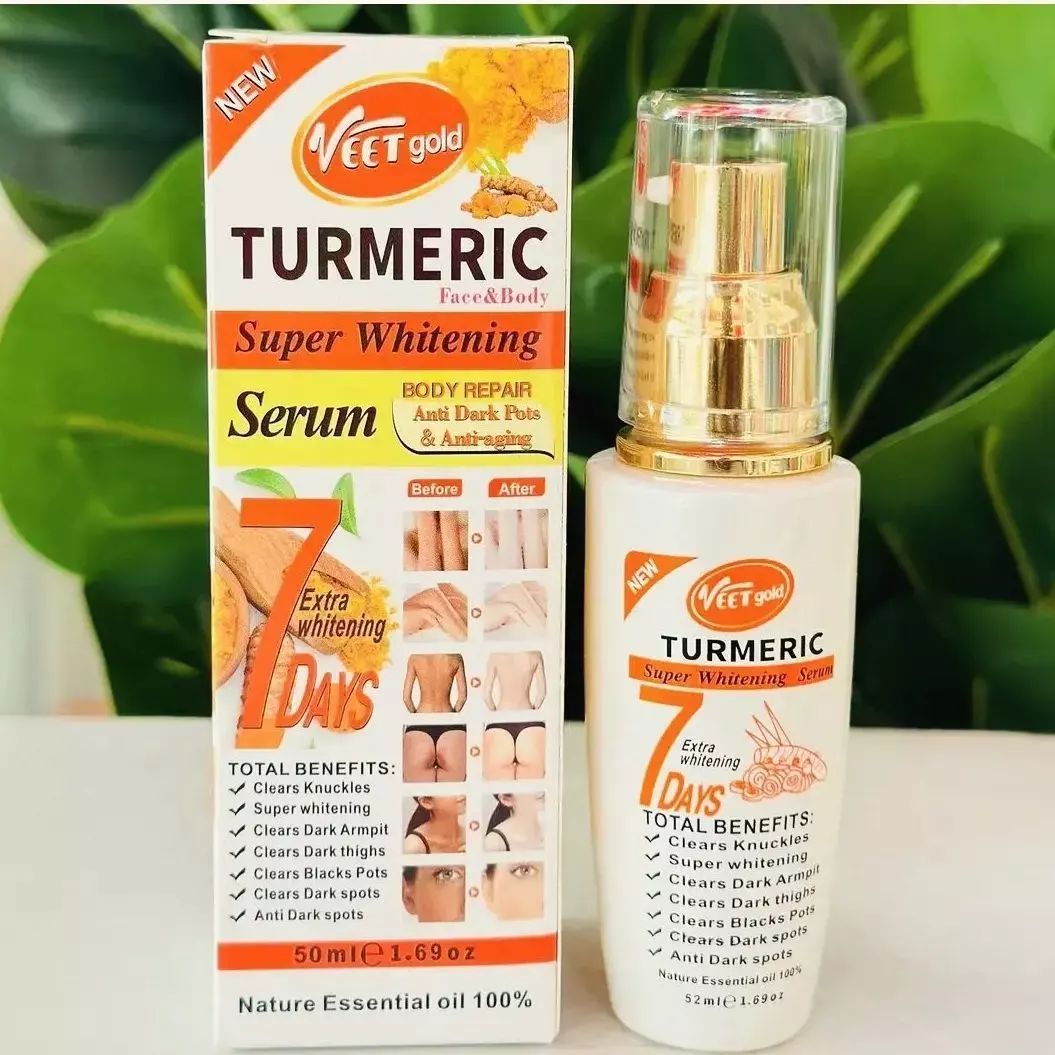 VEET GOLD Turmeric Super Whitening Face & Body Serum Intensive Whitening Turmeric Extract Rich in Antioxidants Nourishing and Hydrating Smoothes Skin Natural Extracts