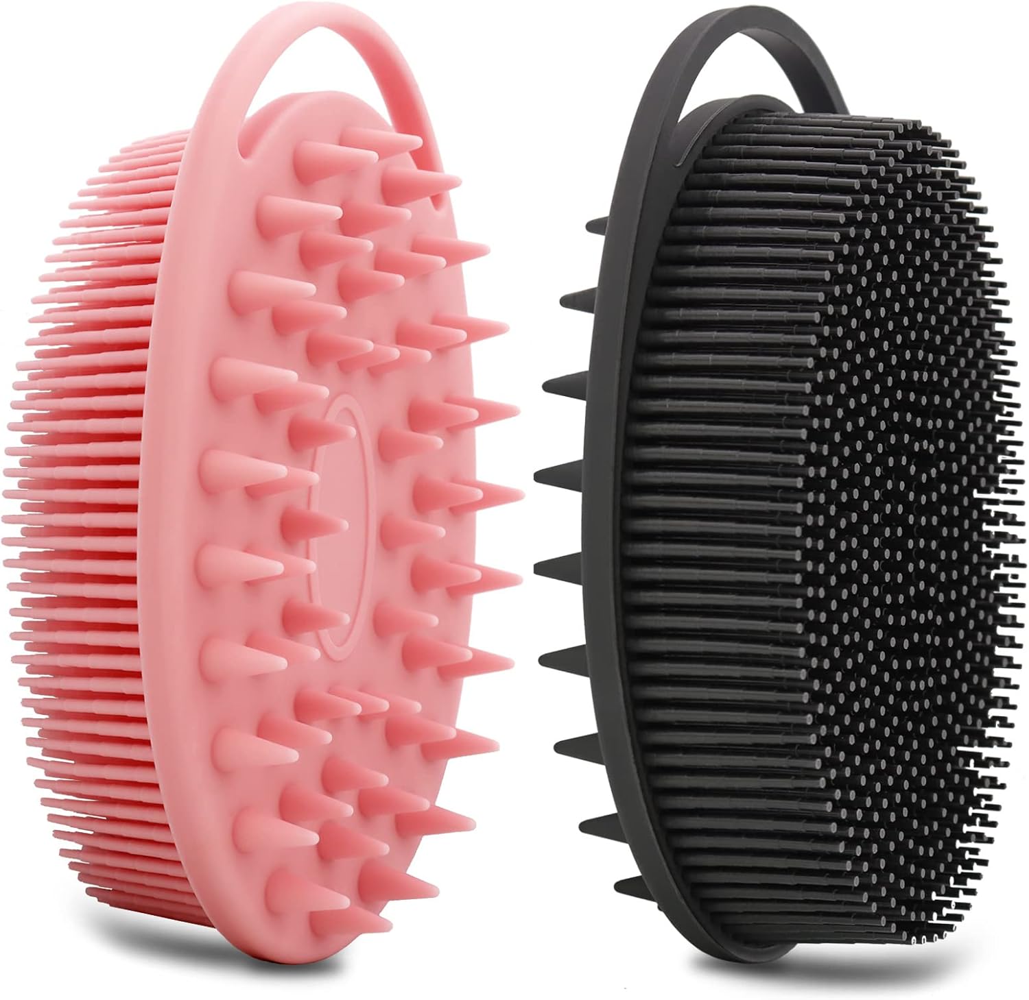Silicone Body Scrubber, Silicone Loofah Double-Sided Body Brush,Silicone Shower Scrubber and Scalp Massager Shampoo Brush for Sensitive Kids Women Men All Kinds of Skin (Assorted Colours)