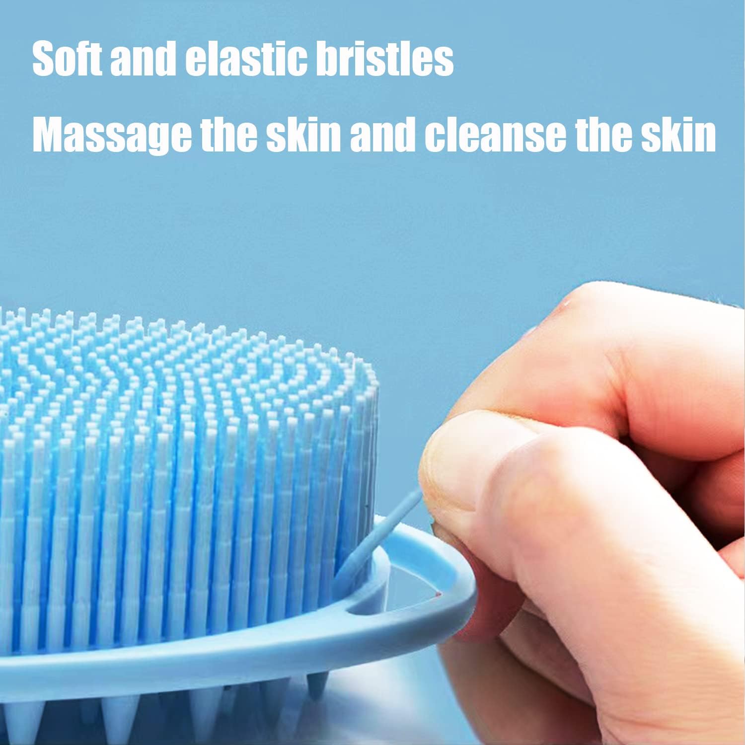 Silicone Body Scrubber, Silicone Loofah Double-Sided Body Brush,Silicone Shower Scrubber and Scalp Massager Shampoo Brush for Sensitive Kids Women Men All Kinds of Skin (Assorted Colours)