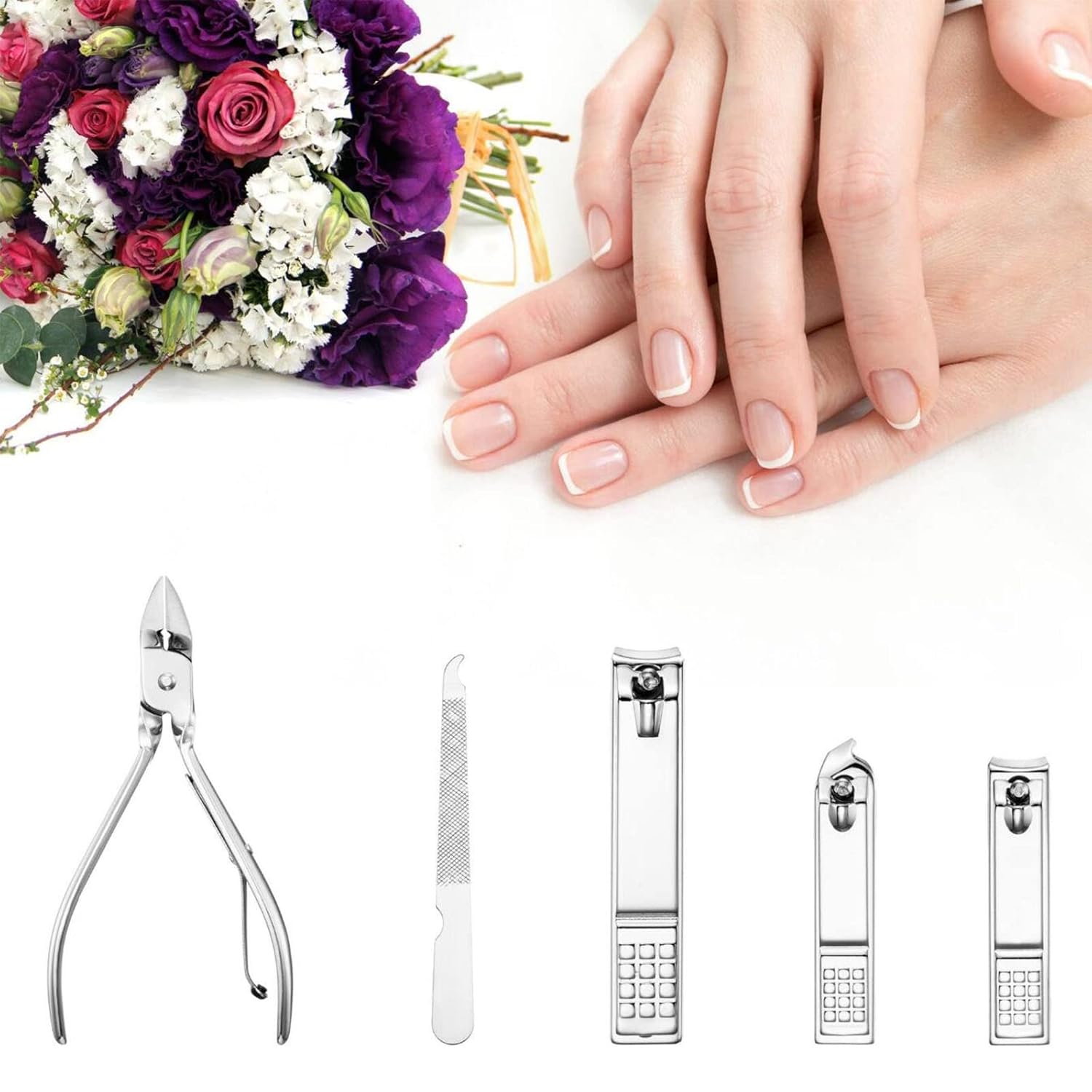 Cater Manicure, Nail Clippers Set of 12Pcs, Professional Grooming Kit, Nail Tools with Luxurious Travel Case (12)  Toenail Clipper, Nail Clipper, Diagonal Nail Clipper, Multi-purpose Scissor etc