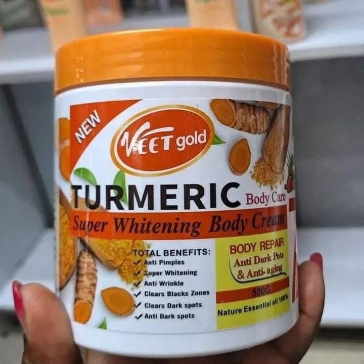 Veet Gold TURMERIC 7 Days Whitening Body Cream. Exfoliates, Moisturizes, Smooths, Anti-Aging, Removes Pimples, Wrinkles, Black zones, Dark Spots