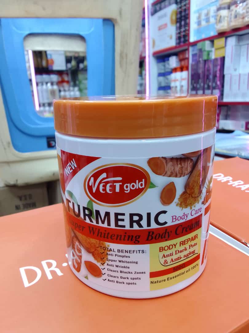 Veet Gold TURMERIC 7 Days Whitening Body Cream. Exfoliates, Moisturizes, Smooths, Anti-Aging, Removes Pimples, Wrinkles, Black zones, Dark Spots