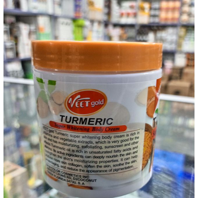 Veet Gold TURMERIC 7 Days Whitening Body Cream. Exfoliates, Moisturizes, Smooths, Anti-Aging, Removes Pimples, Wrinkles, Black zones, Dark Spots