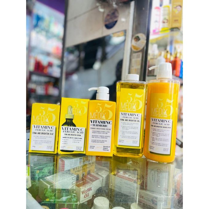 Medix 5.5 GINGER & GINSENG Anti-Aging, & Anti-Dark Spots Firming & Brightening Body Cream Plumps & Moisturizes Removes Wrinkles & Dark Spots 500ml