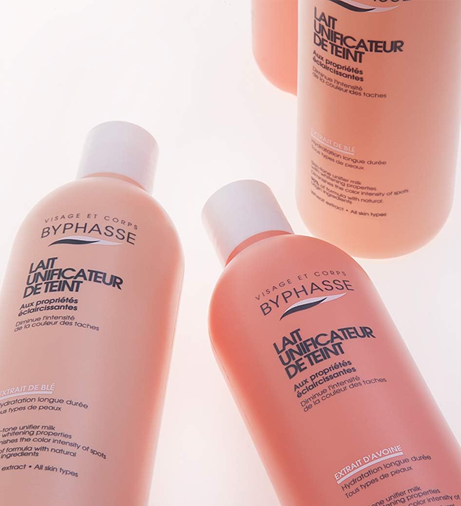 Byphasse Unifying Milk with Brightening Properties, Wheat Extract, Cream, 500ml Brightens, Brightens and Evens The Complexion Long-lasting Hydration Cleanser