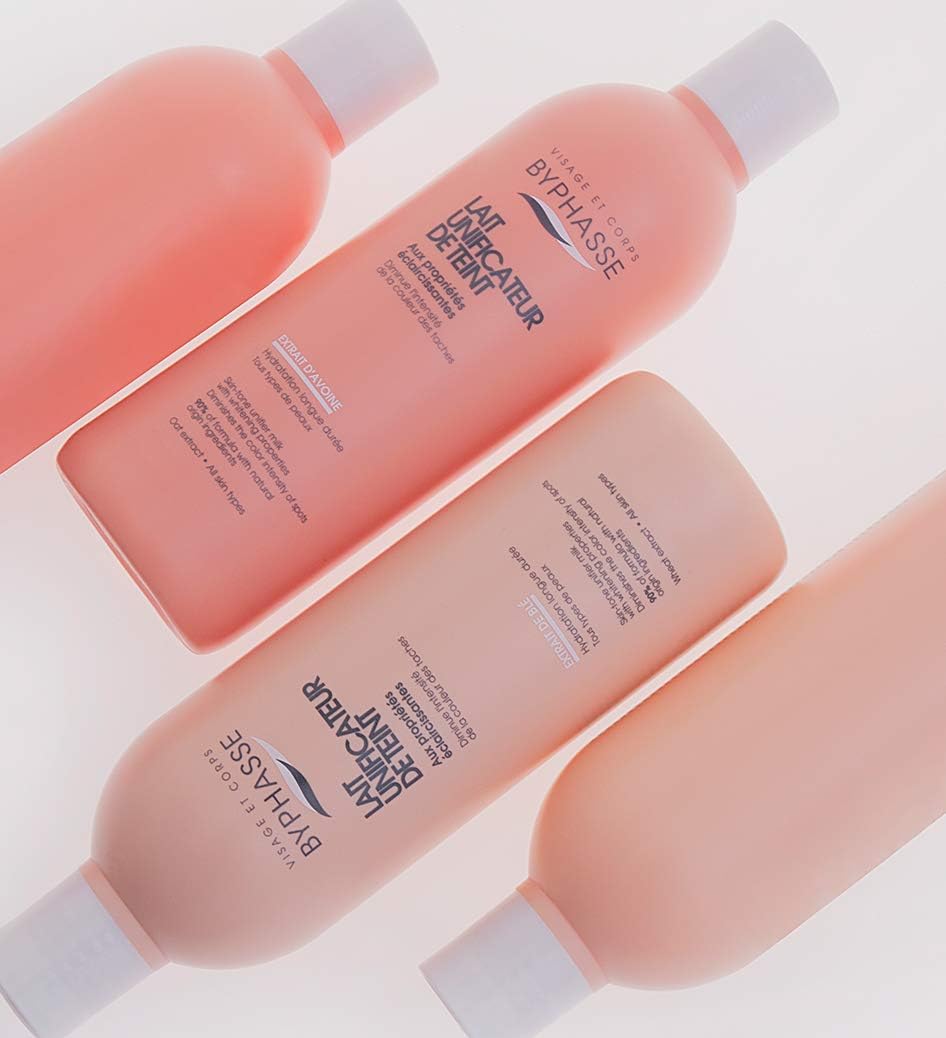 Byphasse Unifying Milk with Brightening Properties, Wheat Extract, Cream, 500ml Brightens, Brightens and Evens The Complexion Long-lasting Hydration Cleanser
