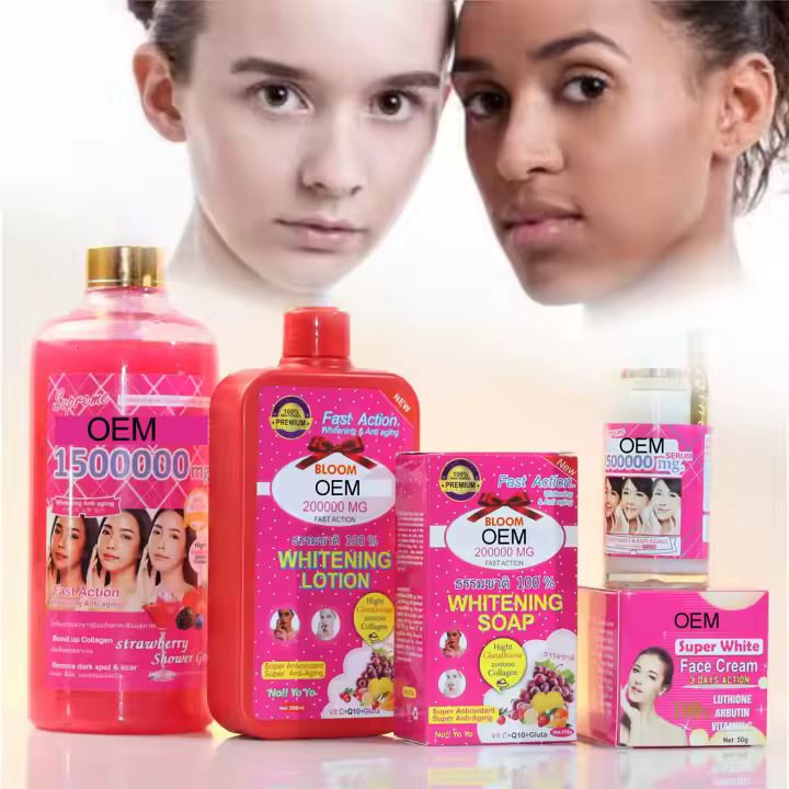 Fast Action Whitening & Anti aging Gluta Berry Shower Gel 1000ml White Collagen Sets Women's Makeup Korean Turmeric Snail Retinol Skin Care Set Shower Gels 1000ml