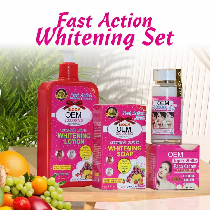 Fast Action Whitening & Anti aging Gluta Berry Shower Gel 1000ml White Collagen Sets Women's Makeup Korean Turmeric Snail Retinol Skin Care Set Shower Gels 1000ml