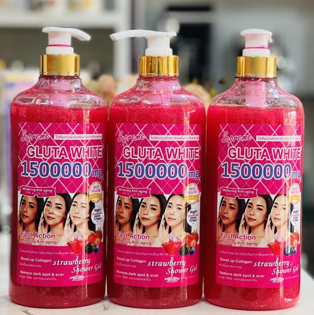 Fast Action Whitening & Anti aging Gluta Berry Shower Gel 1000ml White Collagen Sets Women's Makeup Korean Turmeric Snail Retinol Skin Care Set Shower Gels 1000ml