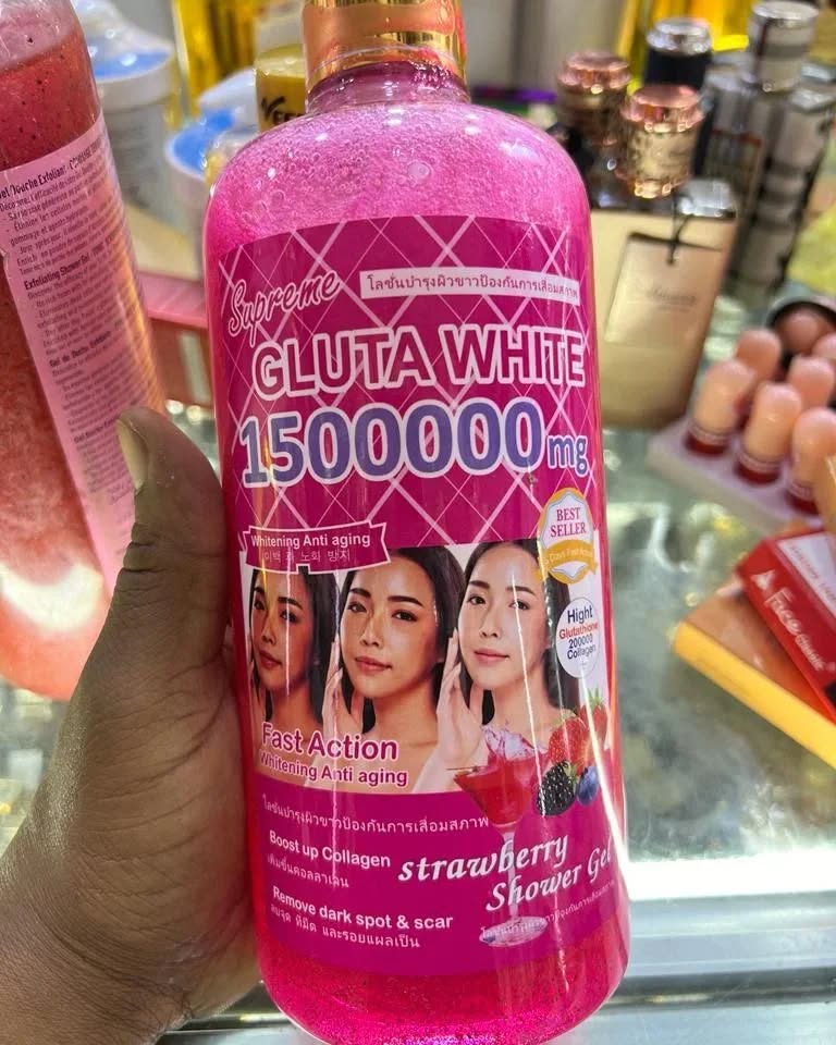 Fast Action Whitening & Anti aging Gluta Berry Shower Gel 1000ml White Collagen Sets Women's Makeup Korean Turmeric Snail Retinol Skin Care Set Shower Gels 1000ml