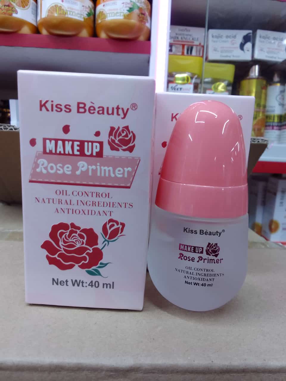 Kiss Beauty 40 ml Natural Antioxidant Oil Control Face Makeup Rose Primer Base Makeup Primer Moisturizer, anti-wrinkle, CONCEALER, PORES, Natural, OIL-CONTROL