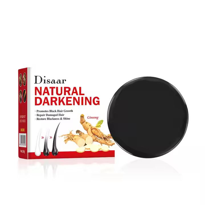 Disaar Ginseng Black Soap Promotes Anti-Grey Hair Darkening Repairs Damaged Hair and Enhances Black Hair Growth Products Basic Cleaning, Hair Natural Darkening