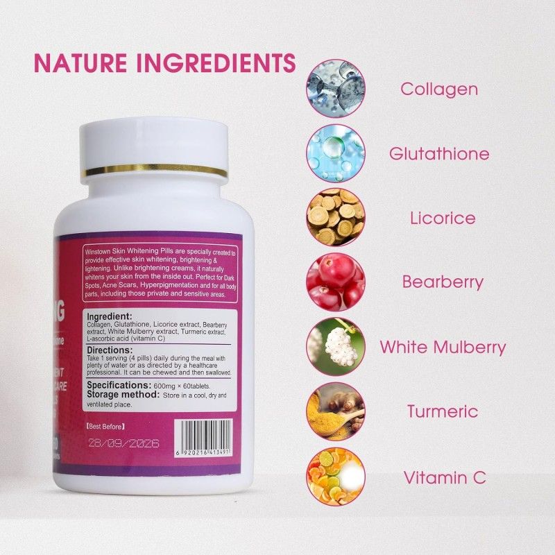 Daynee Skin Whitening - Clears Dark Spot Glutathione Whitening - Dark Spots & Acne Scar Remover - 5000g - Made in USA - Vegan Skin with Anti-Aging & Antioxidant Effect